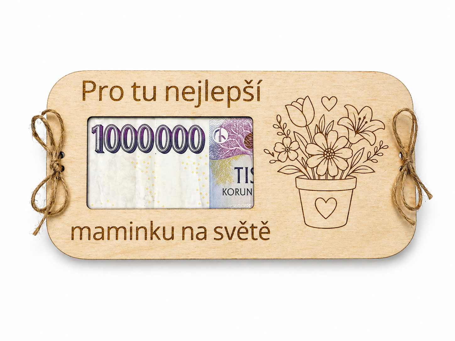 Dřevěná obálka na peníze – Pro tu nejlepší maminku na světě